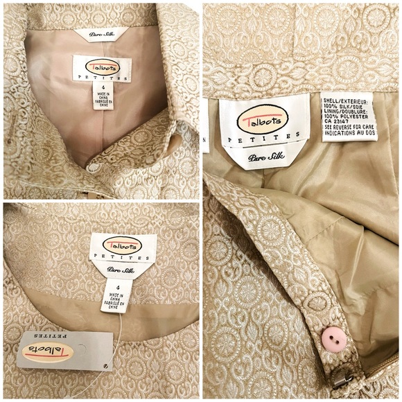 Talbots Jackets & Blazers - ❌SOLD❌ VINTAGE NWT Talbots 100% SILK Women's Damask Pattern Suit Size 4 Petite